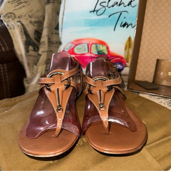 Gucci Horsebit Brown Leather Ankle Strap Thong Flat Sandals Size 36 - Picture 4 of 16